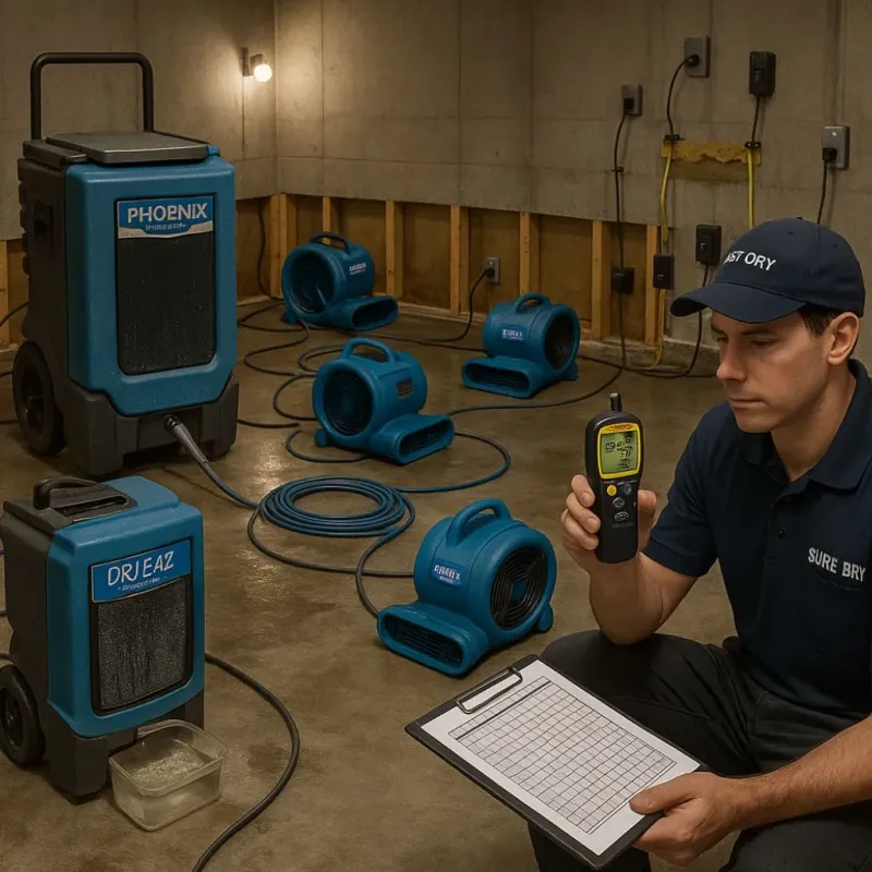 Structural Drying and Dehumidification process in Muskego, WI